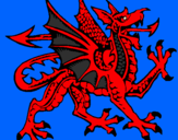Desenho Dragão agressivo pintado por o dragão vermelho