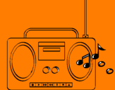 Desenho Radio cassette 2 pintado por Laura