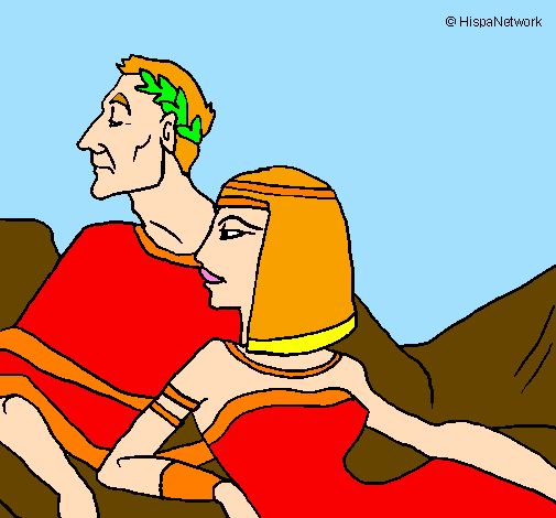 Desenho César e Cleopatra pintado por LILI´S