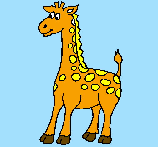 Desenho Girafa pintado por elefante