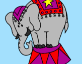 Desenho Elefante a actuar pintado por lais e  larissa