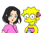 Desenho Sakura e Lisa pintado por Gustavo 11