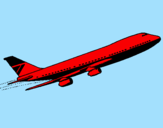 Desenho Avião no ar pintado por avião tam