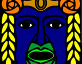 Desenho Máscara Maia pintado por leo lima