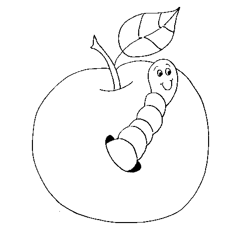 Desenho Maçã com lagarto pintado por eduarda