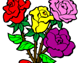 Desenho Ramo de rosas pintado por maria