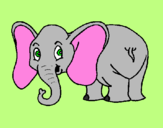 Desenho Elefante pequeno pintado por fabis