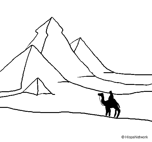 Desenho Paisagem com pirâmides pintado por Mateus