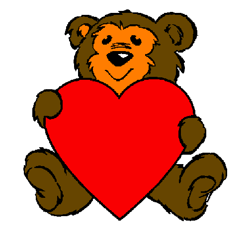Desenho Urso apaixonado pintado por uso apaixonado