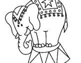 Desenho Elefante a actuar pintado por j