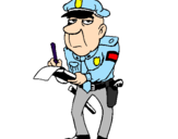Desenho Polícia a passar multas pintado por pm sp