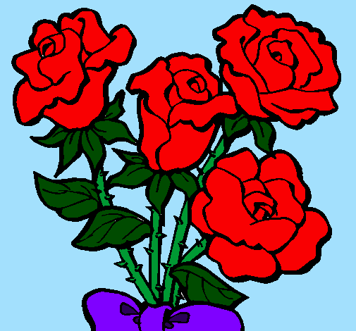 Desenho Ramo de rosas pintado por susu