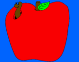 Desenho Lagarto na fruta pintado por prof Reh