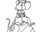 Desenho Rato em cima da bola pintado por j