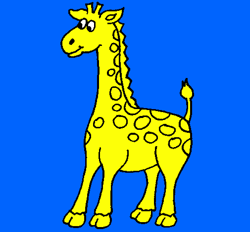 Desenho Girafa pintado por girafa amarela feia d 