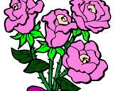 Desenho Ramo de rosas pintado por li