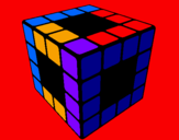 Desenho Cubo de Rubik pintado por bruno