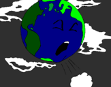 Desenho Terra doente pintado por clara m.n.
