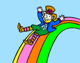 Desenho Duende no arco-íris pintado por valéria