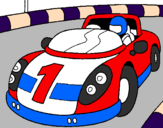 Desenho Carro de corridas pintado por carrinho formula 1