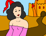 Desenho Princesa e castelo pintado por  rose nathan