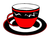 Desenho Taça de café pintado por pretinha