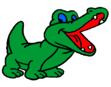 Desenho Crocodilo pintado por joão pedro