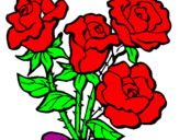 Desenho Ramo de rosas pintado por maria