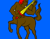 Desenho Centauro pintado por bruna mara manoel