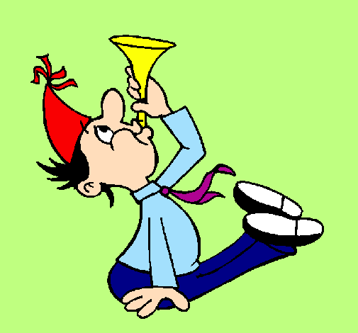 Desenho Menino com um trompetita pintado por xp 3