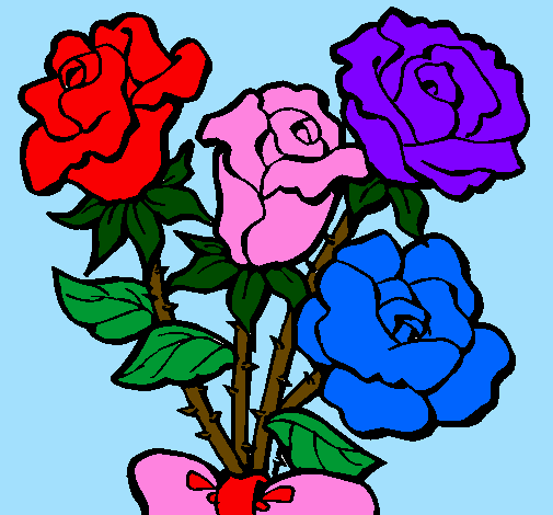 Desenho Ramo de rosas pintado por leticia