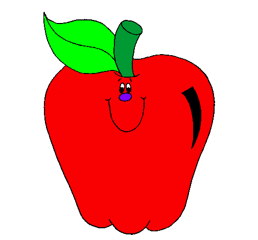 Desenho Maçã pintado por fruta
