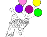 Desenho Palhaço com balões pintado por BRENDA
