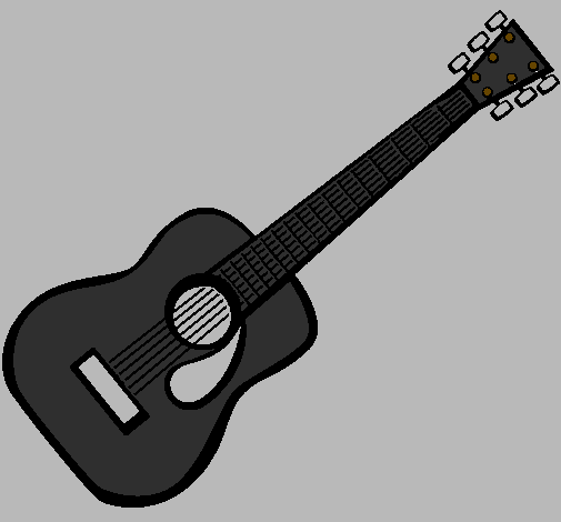 Desenho Guitarra espanhola II pintado por Lavínia Rock and Roll