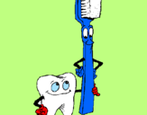 Desenho Dentes e escova de dentes pintado por thiago m p