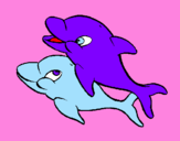 Desenho Golfinhos pintado por kiki