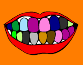 Desenho Boca e dentes pintado por luiza