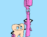 Desenho Dentes e escova de dentes pintado por emilly100ata