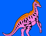 Desenho Parassaurolofo com riscas pintado por coritosauro