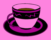 Desenho Taça de café pintado por Lara