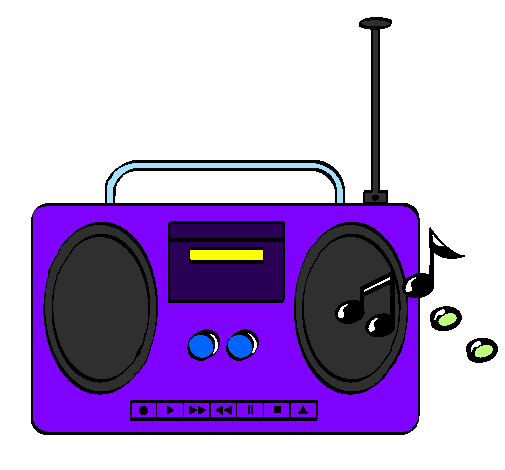 Desenho Radio cassette 2 pintado por radio