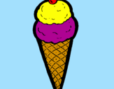 Desenho Cone de gelado pintado por Isadora
