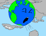 Desenho Terra doente pintado por mundo