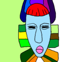 Desenho Máscara africana pintado por olivia a.p