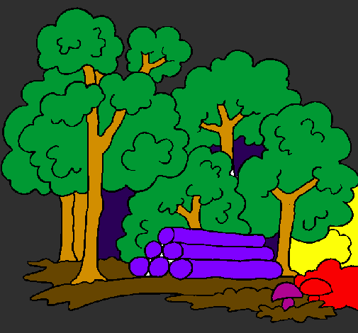 Desenho Bosque pintado por Bela e a Fera :)