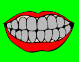 Desenho Boca e dentes pintado por keli