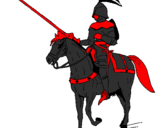 Desenho Jóquei a cavalo pintado por cavaleiro negro