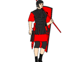 Desenho Soldado romano pintado por cavaleiro negro