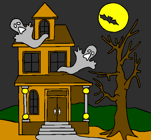 Desenho Casa do terror pintado por cassa monstro