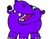 Desenho Hipopótamo pintado por Pedro